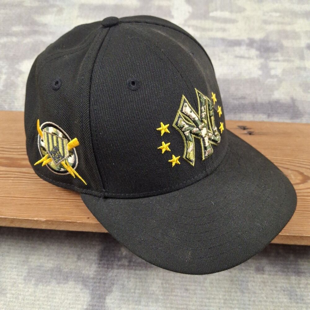 New Era 59FIFTY NY Yankees Hat 7 1/2 Armed Forces Day Camo Olive Green On Field